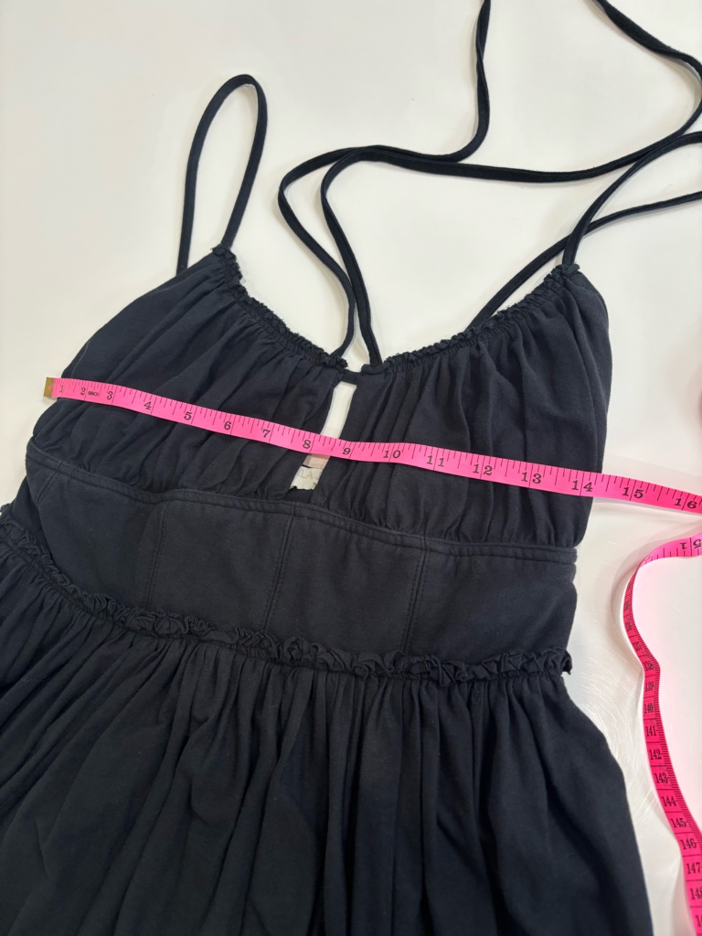 Ulla Johnson Black Midi Dress Tie Strap Empire Waist Flowy Size XS/S - Picture 7 of 9